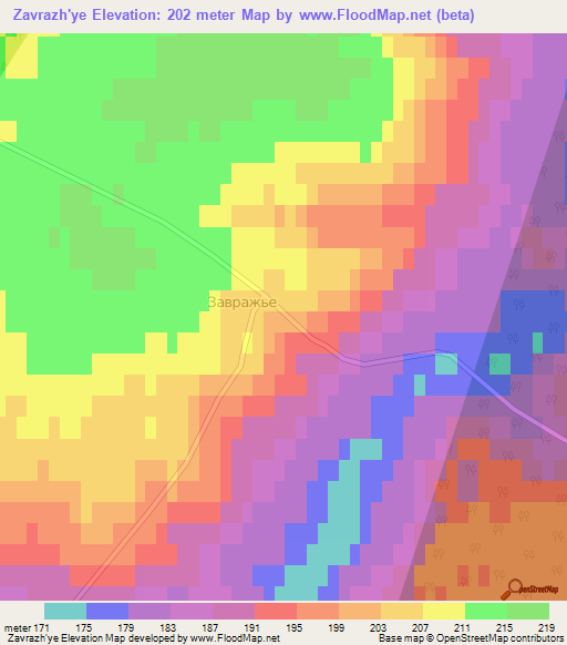 Zavrazh'ye,Russia Elevation Map