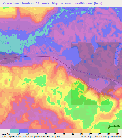 Zavrazh'ye,Russia Elevation Map