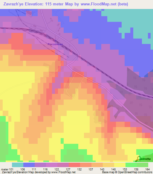 Zavrazh'ye,Russia Elevation Map