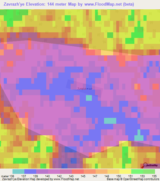 Zavrazh'ye,Russia Elevation Map