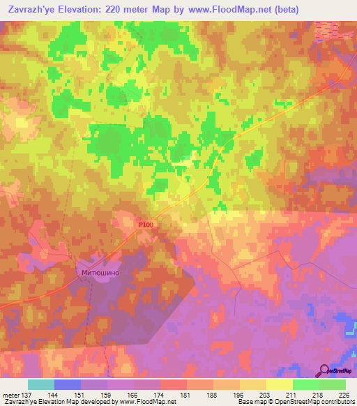 Zavrazh'ye,Russia Elevation Map