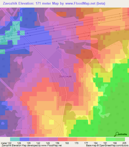 Zavozhik,Russia Elevation Map