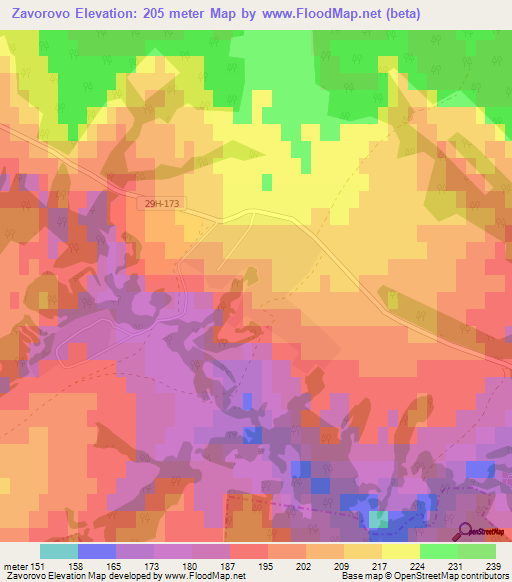 Zavorovo,Russia Elevation Map