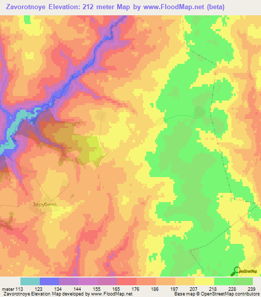 Zavorotnoye,Russia Elevation Map