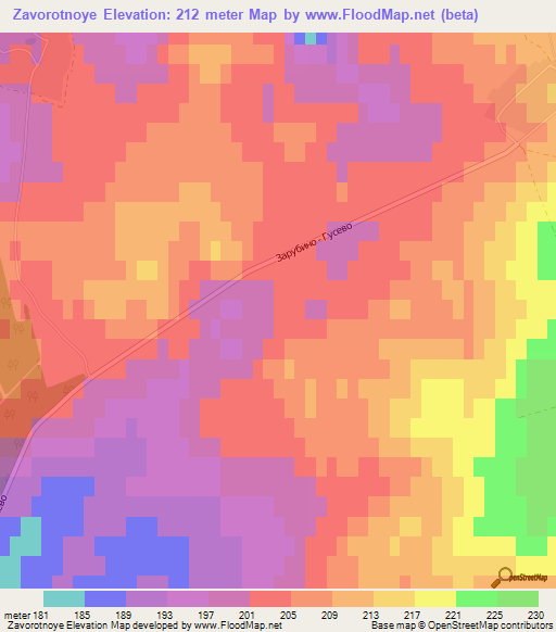 Zavorotnoye,Russia Elevation Map