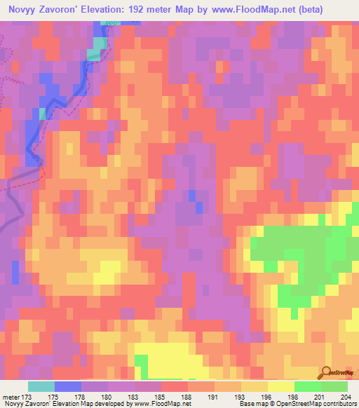 Novyy Zavoron',Russia Elevation Map