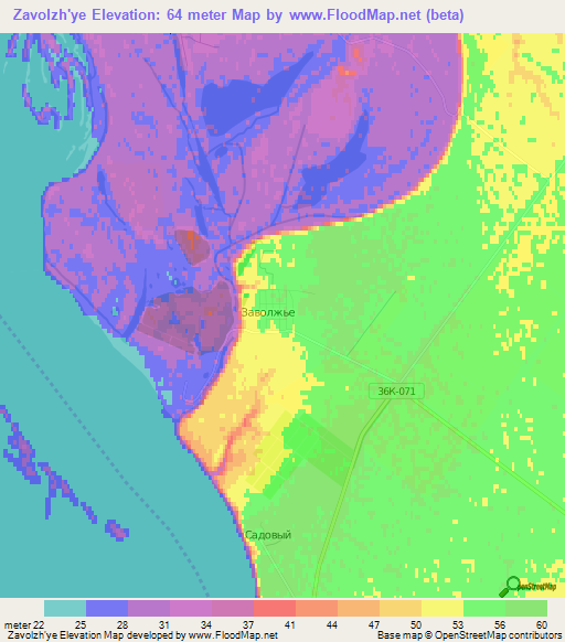 Zavolzh'ye,Russia Elevation Map