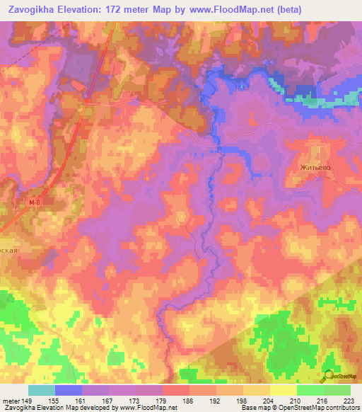 Zavogikha,Russia Elevation Map