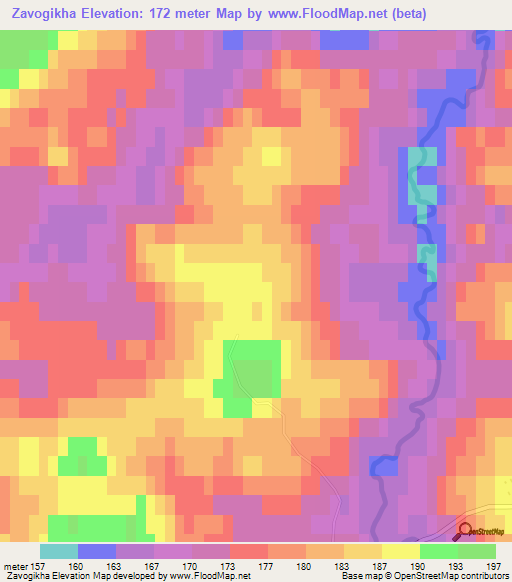 Zavogikha,Russia Elevation Map