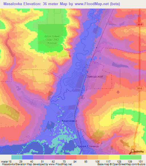 Masalovka,Russia Elevation Map