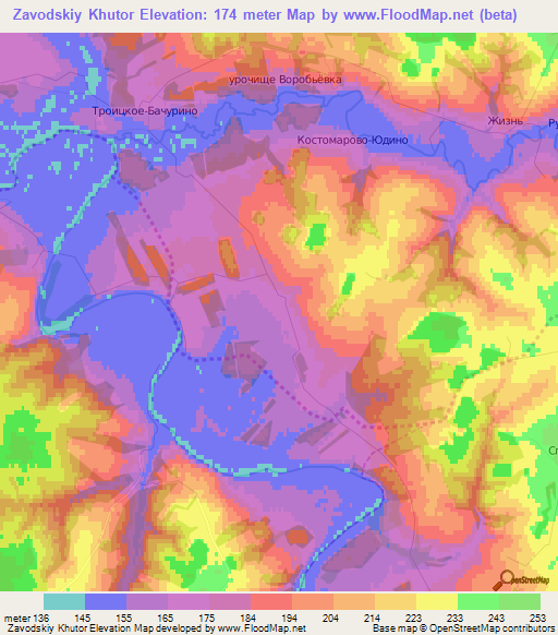 Zavodskiy Khutor,Russia Elevation Map