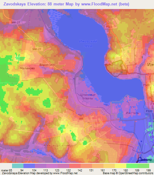 Zavodskaya,Russia Elevation Map