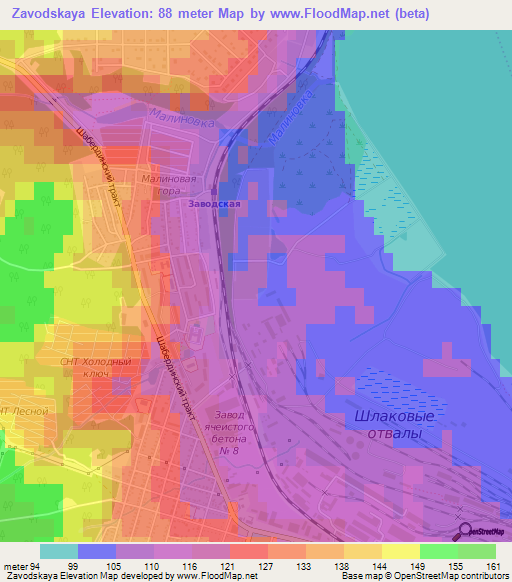 Zavodskaya,Russia Elevation Map