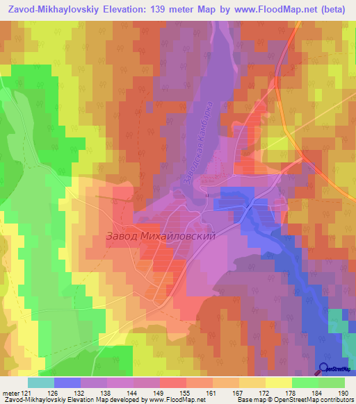 Zavod-Mikhaylovskiy,Russia Elevation Map