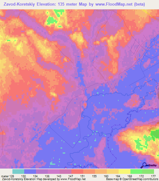 Zavod-Koretskiy,Russia Elevation Map