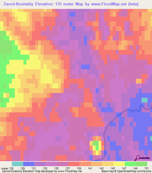 Zavod-Koretskiy,Russia Elevation Map