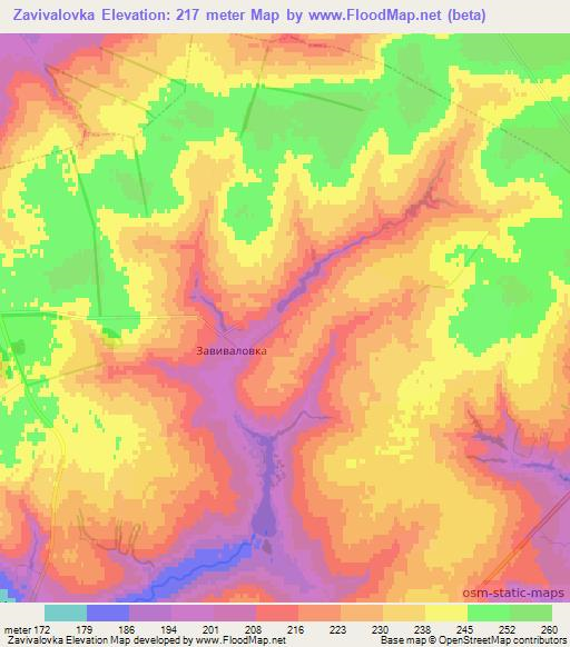 Zavivalovka,Russia Elevation Map