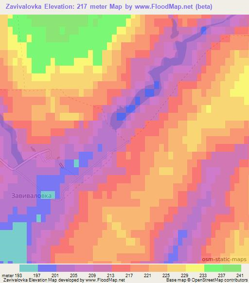 Zavivalovka,Russia Elevation Map