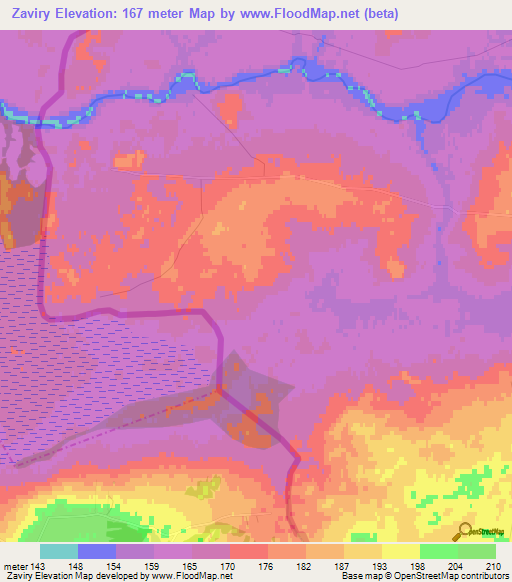 Zaviry,Russia Elevation Map