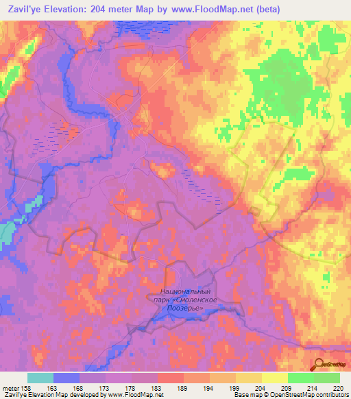 Zavil'ye,Russia Elevation Map