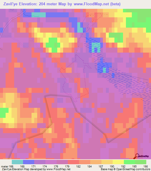 Zavil'ye,Russia Elevation Map