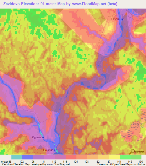 Zavidovo,Russia Elevation Map