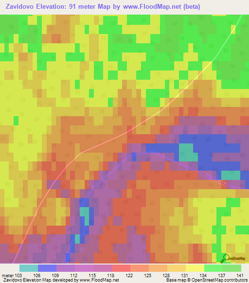 Zavidovo,Russia Elevation Map
