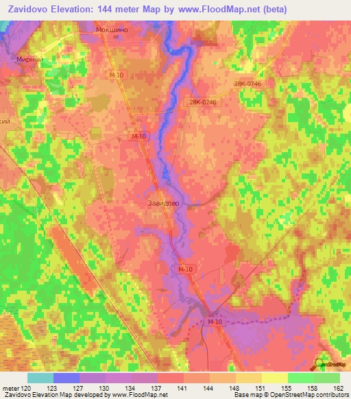 Zavidovo,Russia Elevation Map