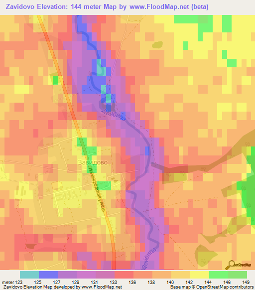 Zavidovo,Russia Elevation Map