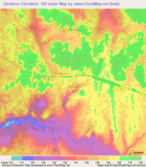 Zavidovo,Russia Elevation Map