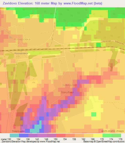 Zavidovo,Russia Elevation Map