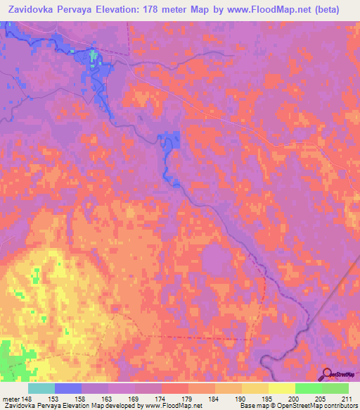 Zavidovka Pervaya,Russia Elevation Map