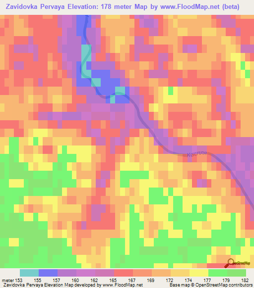 Zavidovka Pervaya,Russia Elevation Map