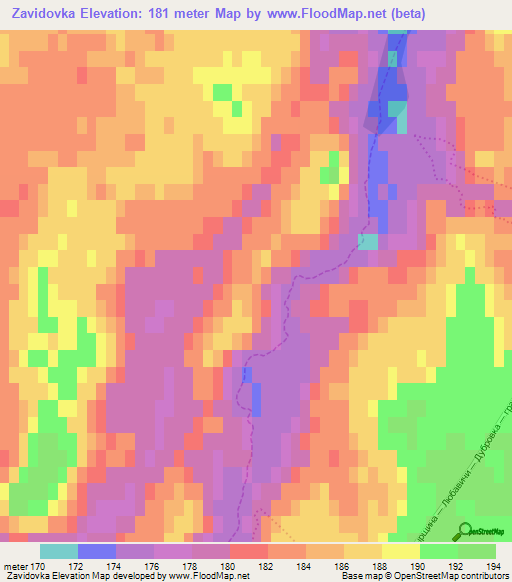 Zavidovka,Russia Elevation Map