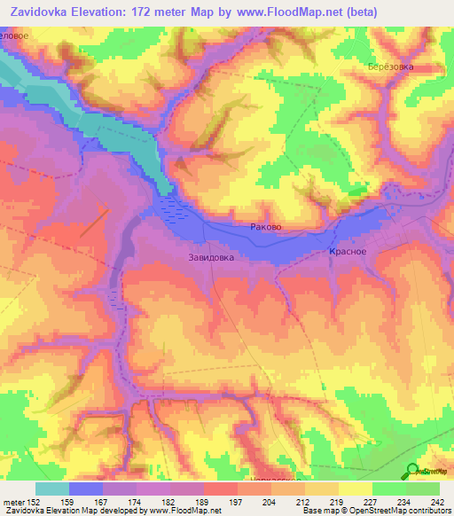 Zavidovka,Russia Elevation Map