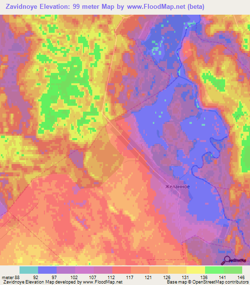 Zavidnoye,Russia Elevation Map