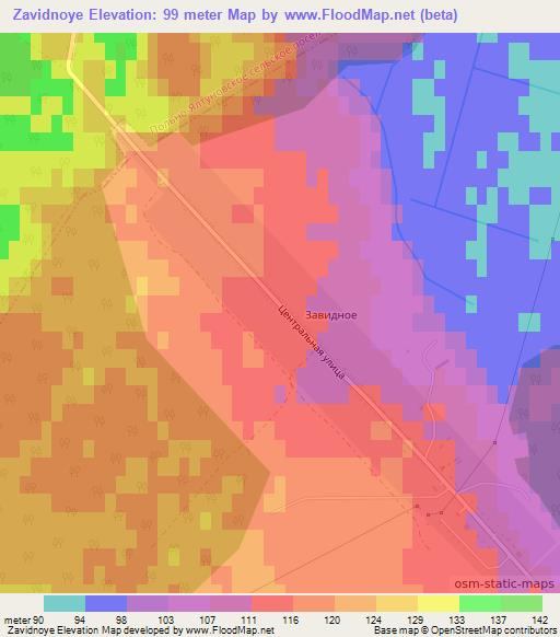 Zavidnoye,Russia Elevation Map