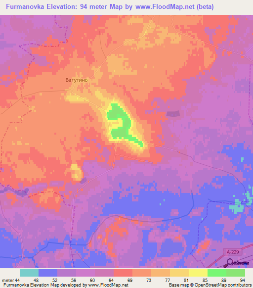 Furmanovka,Russia Elevation Map