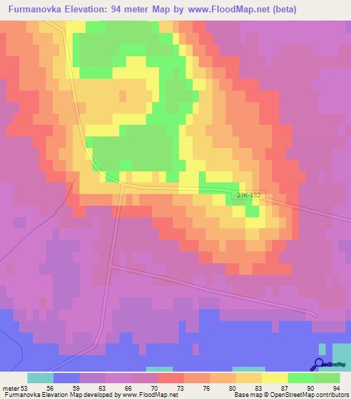 Furmanovka,Russia Elevation Map