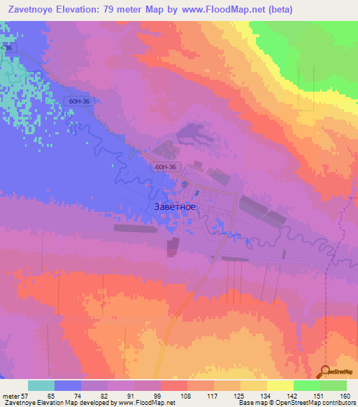 Zavetnoye,Russia Elevation Map