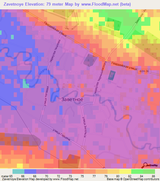 Zavetnoye,Russia Elevation Map