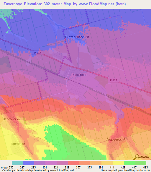 Zavetnoye,Russia Elevation Map