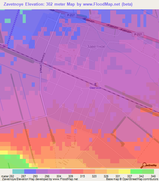 Zavetnoye,Russia Elevation Map