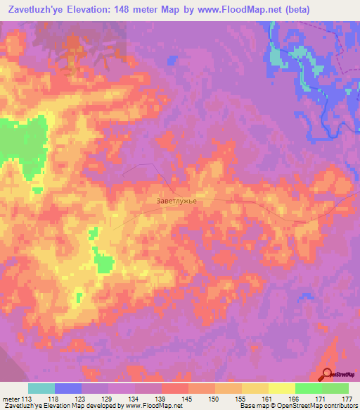 Zavetluzh'ye,Russia Elevation Map