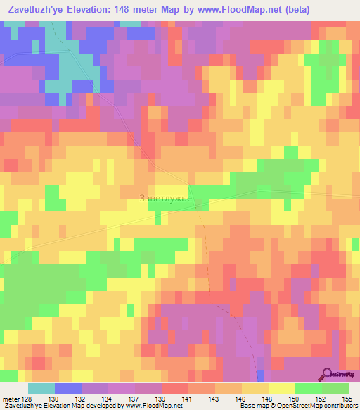 Zavetluzh'ye,Russia Elevation Map