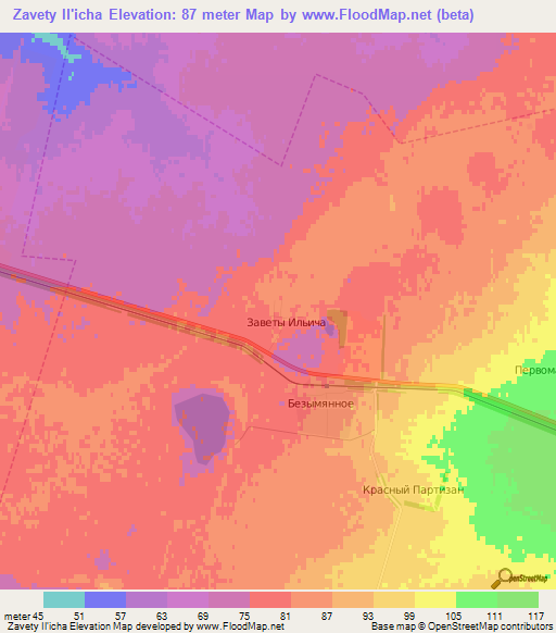 Zavety Il'icha,Russia Elevation Map