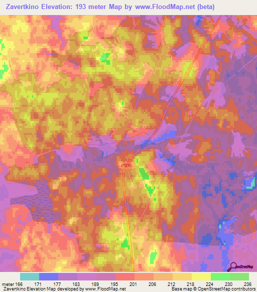 Zavertkino,Russia Elevation Map