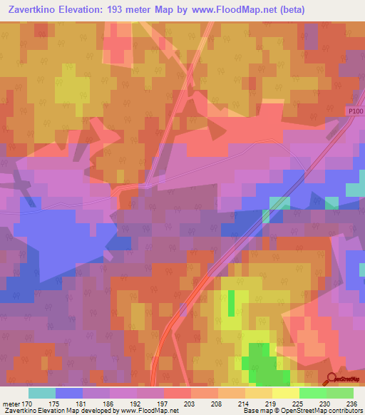 Zavertkino,Russia Elevation Map