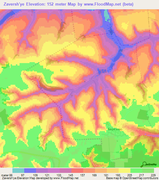 Zaversh'ye,Russia Elevation Map