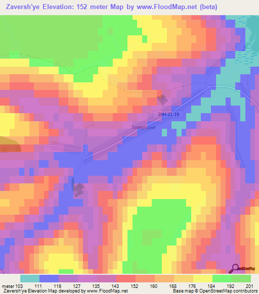 Zaversh'ye,Russia Elevation Map